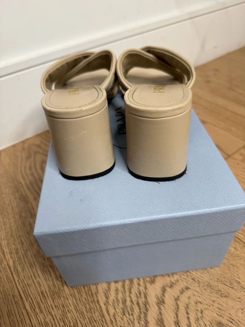 Prada Quilted Lambskin Crisscross Slide Sandals - Picture 4 of 10